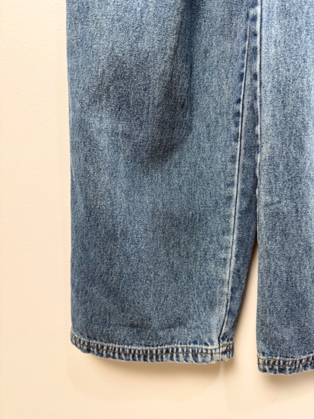Vintage 90s Squeeze Denim Carpenter Overalls Bibs Y2K Grunge Medium Wash Small - Picture 6 of 9